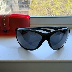 Prada Black and Silver Sunglasses